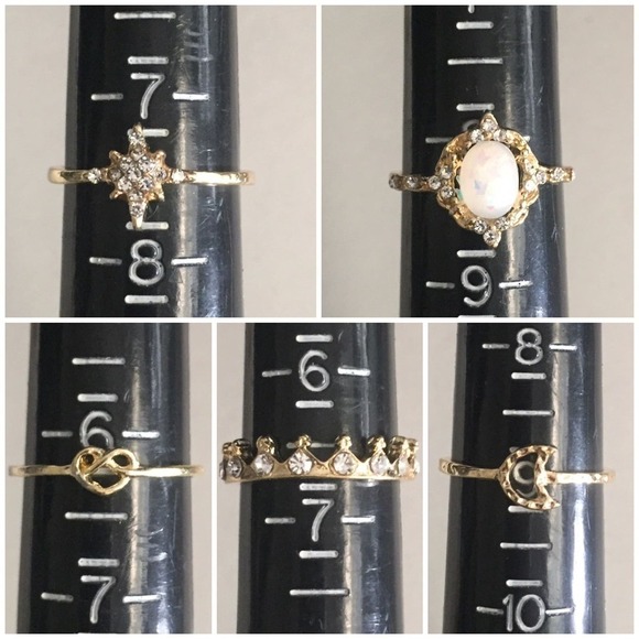 Golden Celestial Princess Midi Ring Set - Picture 6 of 8